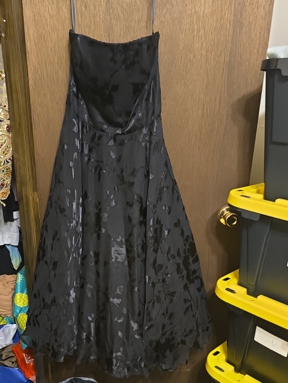 Elegant Black Floral A-Line Women’s Dress